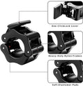Premium Olympic Quick Release Barbell Clamps with Rubber Grip - Black, 50mm Pair