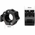 Premium Olympic Quick Release Barbell Clamps with Rubber Grip - Black, 50mm Pair
