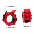 Premium Olympic Quick Release Barbell Clamps with Rubber Grip - Red, 50mm Pair