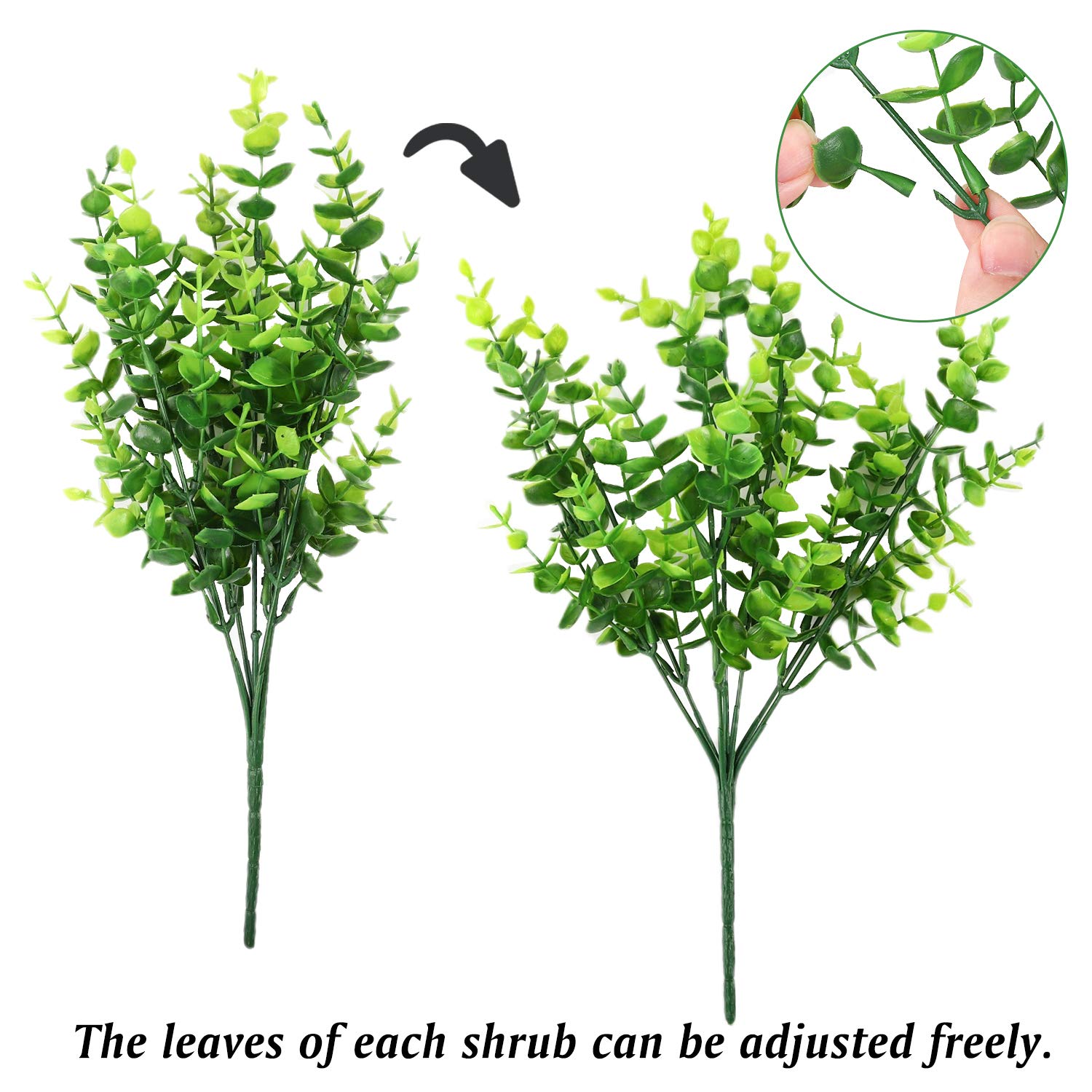 Artificial Eucalyptus Plants - 2 Pack, 34x18cm, Durable, Vivid Green Decor - SuperSaverAU - view 2