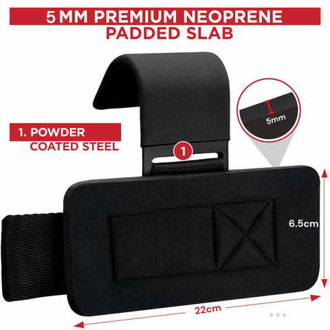 Pair Weight Lifting Hooks Straps Grip Wrist Wrap Support Powerlifting Deadlift Pull Up - SuperSaverAU - view 2