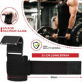 Pair Weight Lifting Hooks Straps Grip Wrist Wrap Support Powerlifting Deadlift Pull Up - SuperSaverAU - view 3
