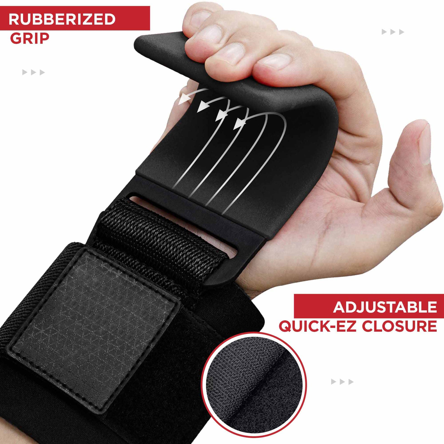 Pair Weight Lifting Hooks Straps Grip Wrist Wrap Support Powerlifting Deadlift Pull Up - SuperSaverAU - view 4