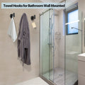 Black Stainless Steel Wall Mount Towel Hooks - 2 Pcs by Premium - SuperSaverAU - view 2