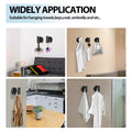 Black Stainless Steel Wall Mount Towel Hooks - 2 Pcs by Premium - SuperSaverAU - view 6