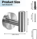 2 Pcs Wall Mount Bathroom Towel Hooks Holder Cloth Hanger Hook Kitchen Door Hanger Brushed Nickel - SuperSaverAU - view 4