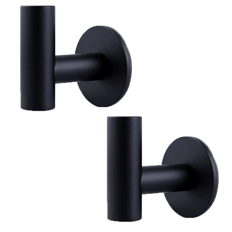 Premium Black 2 Pack Self Adhesive 304 Stainless Steel Towel Hooks