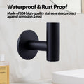 Premium Black 2 Pack Self Adhesive 304 Stainless Steel Towel Hooks