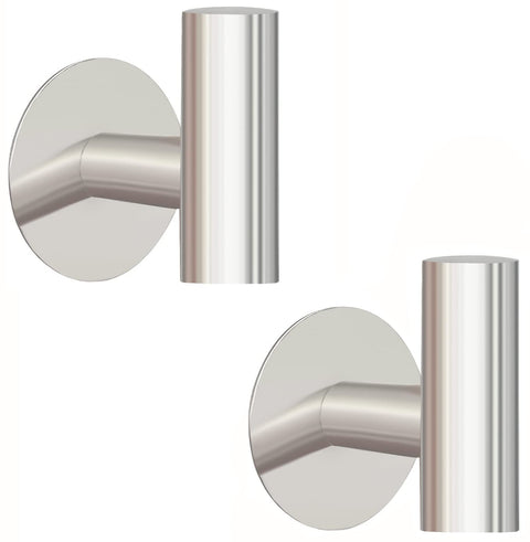 Premium Brushed Nickel 2 Pack Self Adhesive 304 Stainless Steel Towel Hooks