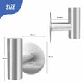 Premium Brushed Nickel 2 Pack Self Adhesive 304 Stainless Steel Towel Hooks