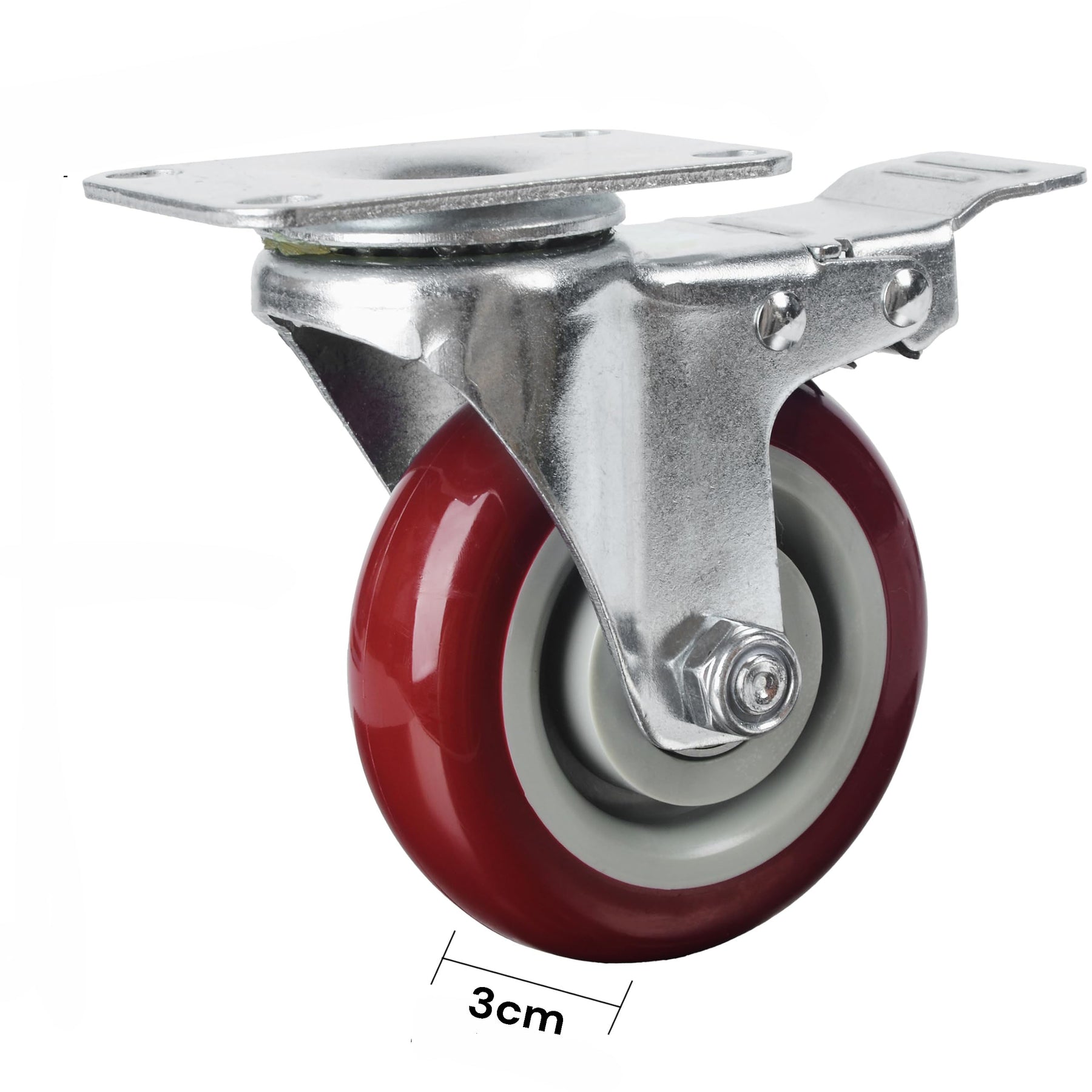 4 inch Heavy Duty Casters Lockable Caster Wheel Swivel Casters Castor with Brakes for Furniture and Workbench Cart - SuperSaverAU - view 8