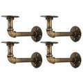 4PCS Industrial Pipe Shelf Bracket 18cm-34cm Depth, 30kg Support, Easy Install - SuperSaverAU - view 1