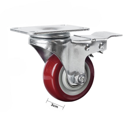 4" Heavy Duty Caster Wheels - 2x Swivel with Brake & 2x Fixed, 520kg Load Capacity