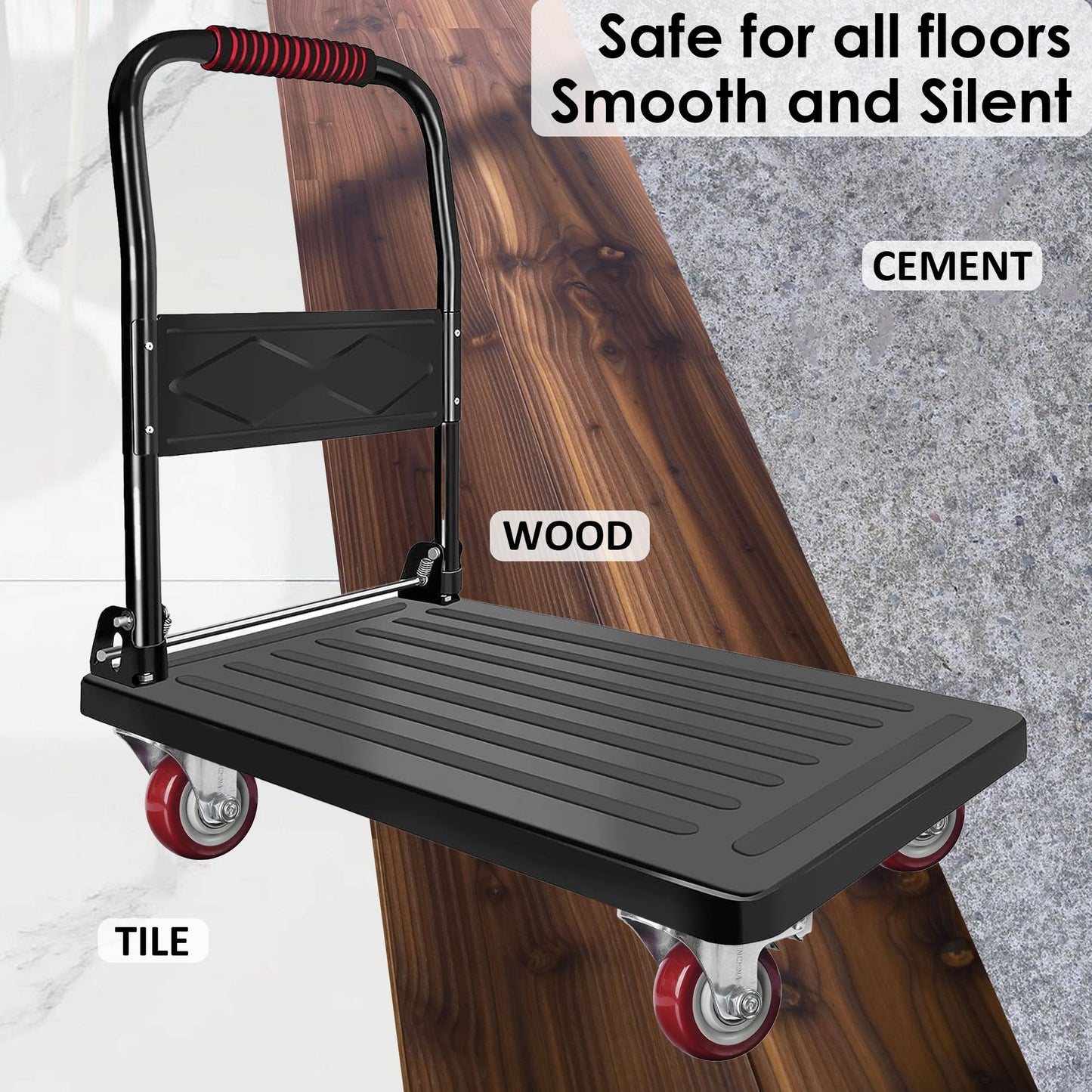 4" Heavy Duty Caster Wheels - 2x Swivel with Brake & 2x Fixed, 520kg Load Capacity