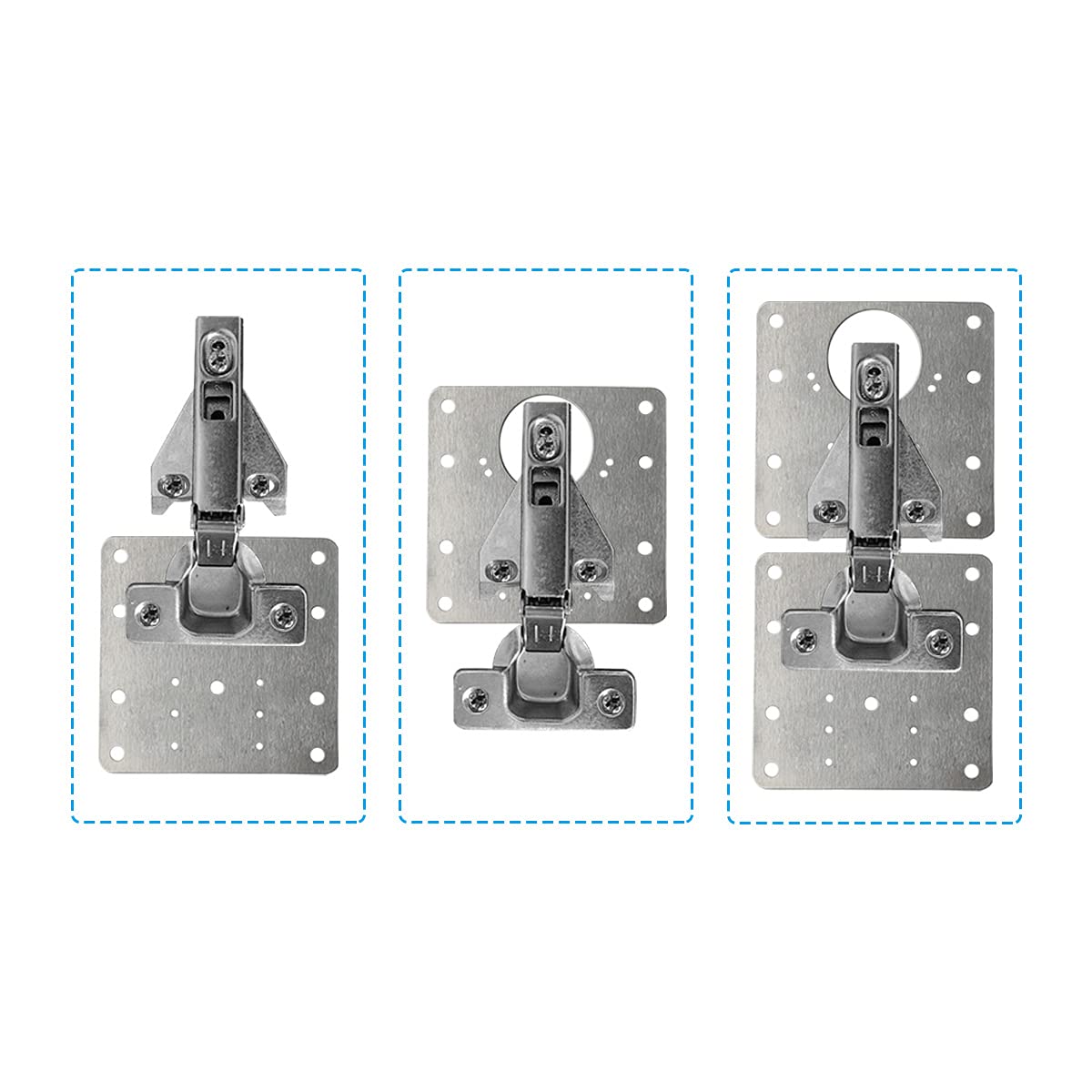 Premium 4 Pack Cabinet Hinge Repair Plate Brackets with Screws
