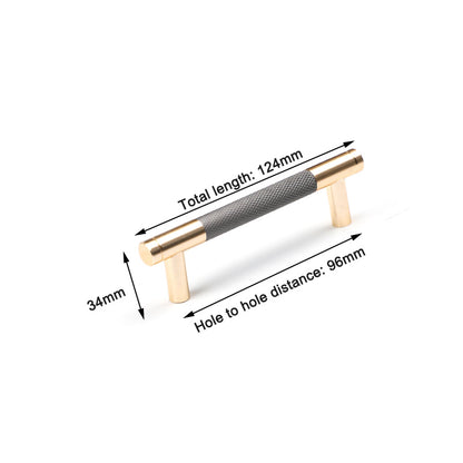 Gold Solid Modern Design Kitchen Cabinet Handle Pull 96mm, Black, Sleek Style