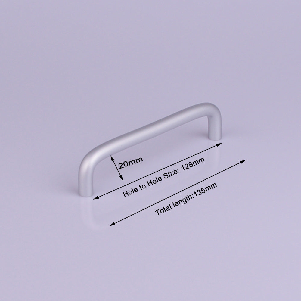 Aluminium Kitchen Cabinet Handle Pull 128mm, Modern European Style, Silver - SuperSaverAU - view 3