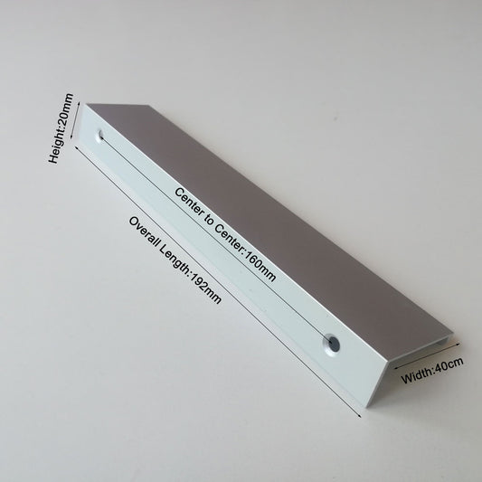 Aluminum Kitchen Cabinet Bar Handle Pull, Modern European Style, 160mm, Silver