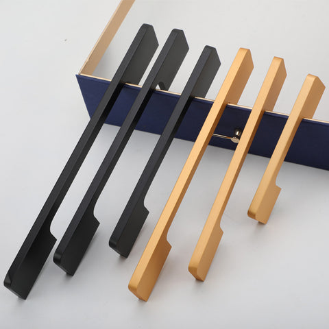 Modern Black Kitchen Cabinet Pull Handle 128MM, Sleek Stainless Steel Design - SuperSaverAU - view 1