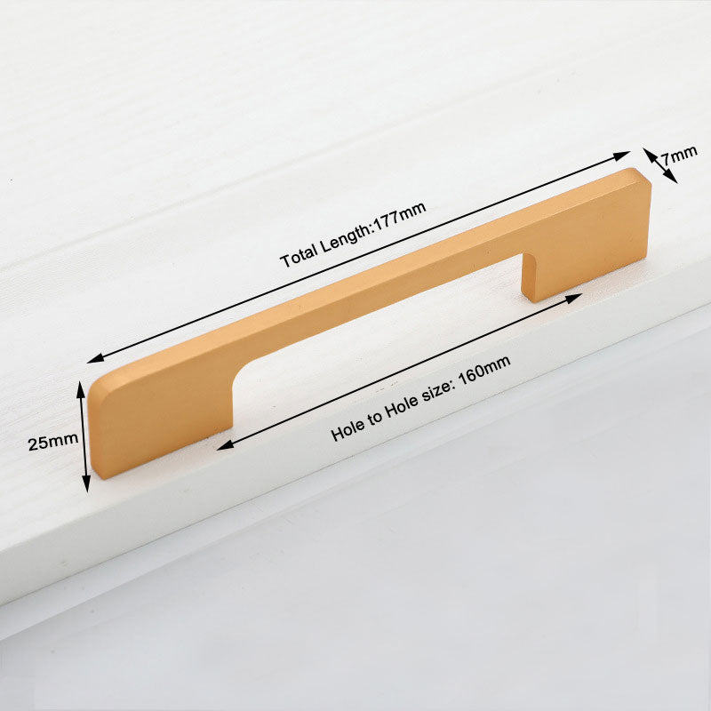 Gold Slim Design Kitchen Cabinet Pull Handle 160MM - Modern European Style