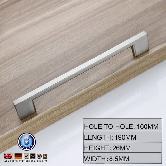 Brushed Nickel Cabinet Handles 160mm, Lightweight Aluminum Alloy, Easy Install