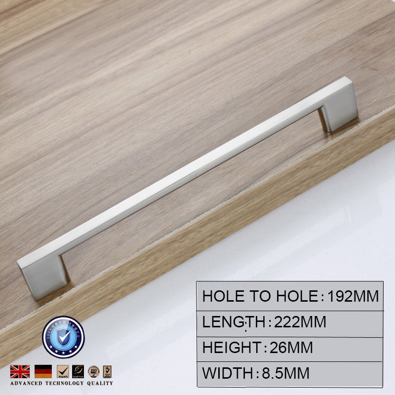 Brushed Nickel Cabinet Handles 192MM, Aluminum Alloy, Easy Installation, 2 Screws