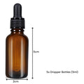Premium Amber Glass Dropper Bottles 5ml 5 Pack for Oils Tinctures and Serums