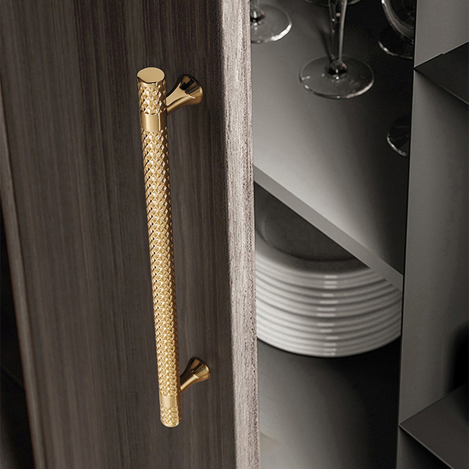 Gold Solid Zinc Kitchen Cabinet Handle Pull 192mm, Modern European Style - SuperSaverAU - view 5
