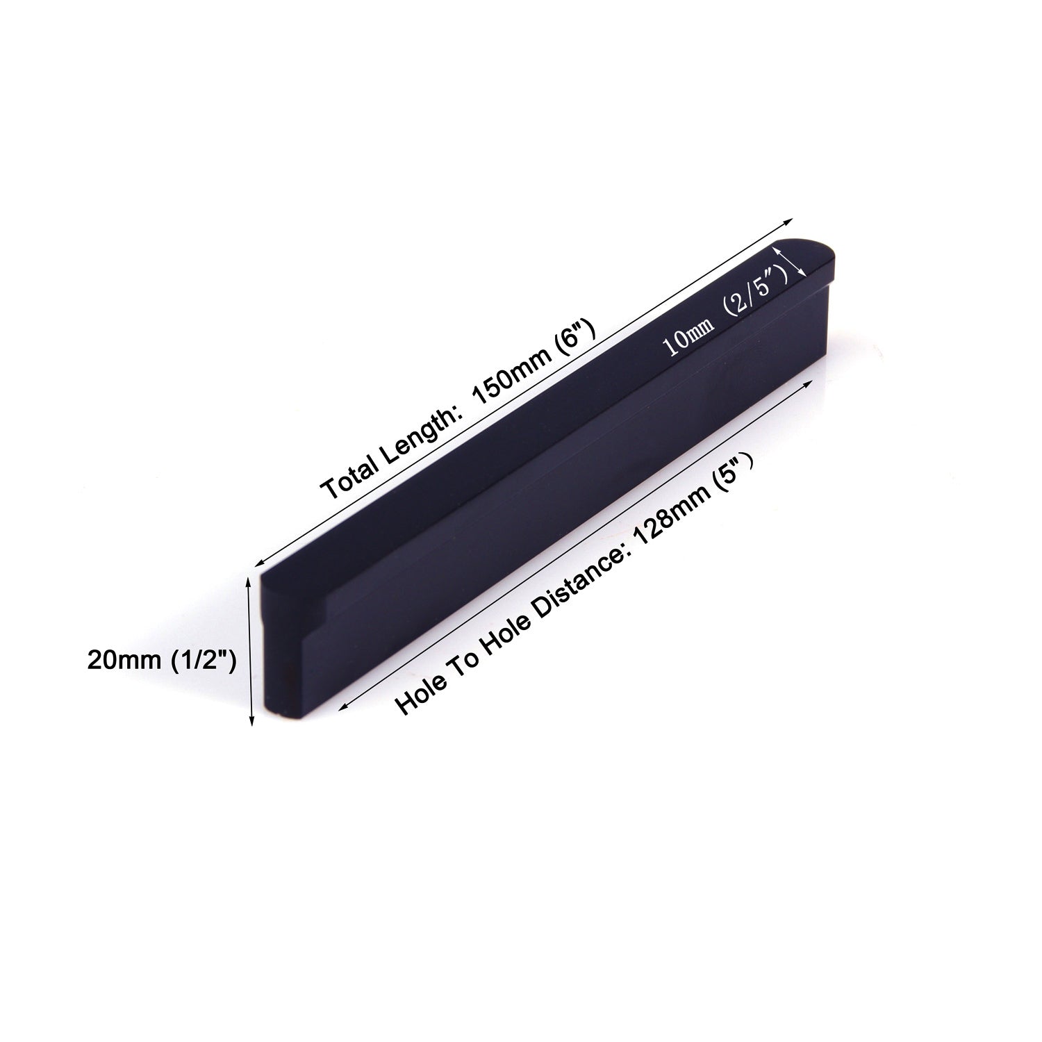 Solid Zinc Black Cabinet Pull Handle 128mm Modern European Style - SuperSaverAU - view 1