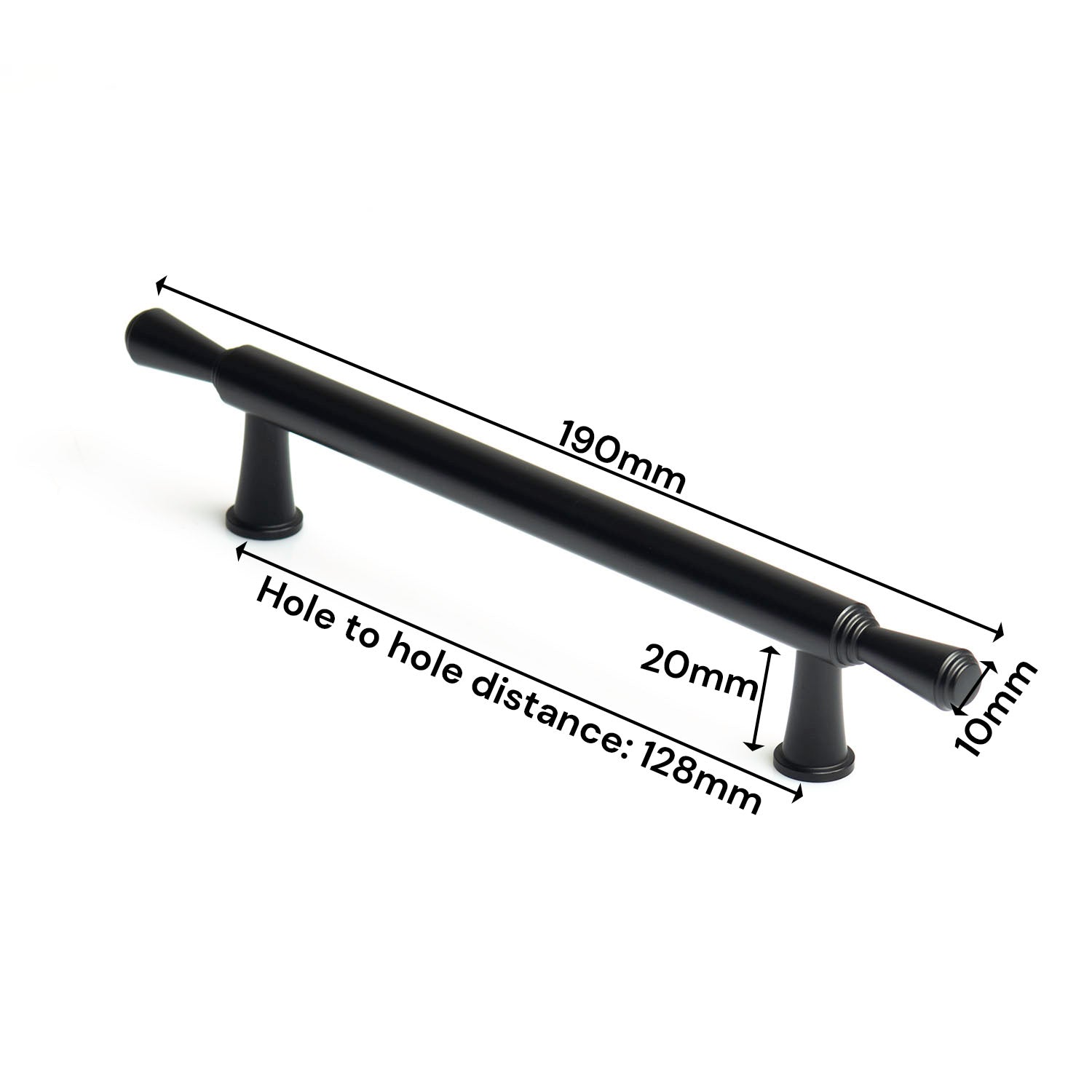 Black Zinc Kitchen Cabinet Handles 128mm - Modern European Style, Sleek Design - SuperSaverAU - view 1