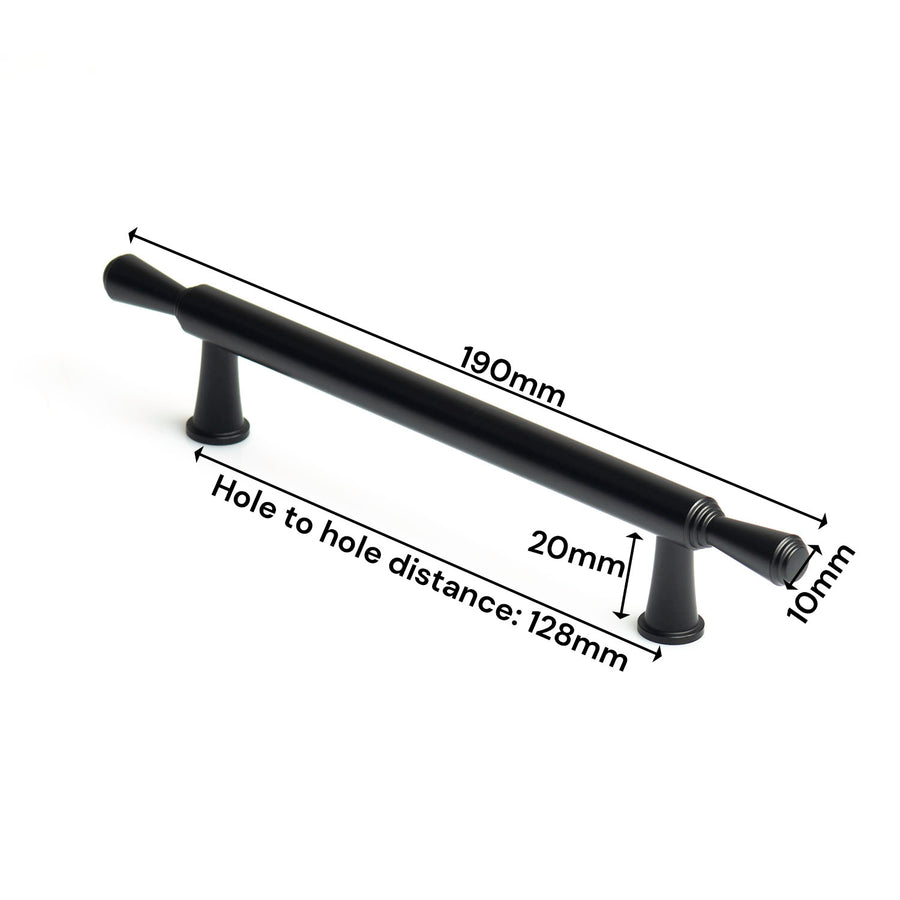 Black Zinc Kitchen Cabinet Handles 128mm - Modern European Style, Sleek Design - SuperSaverAU - view 1