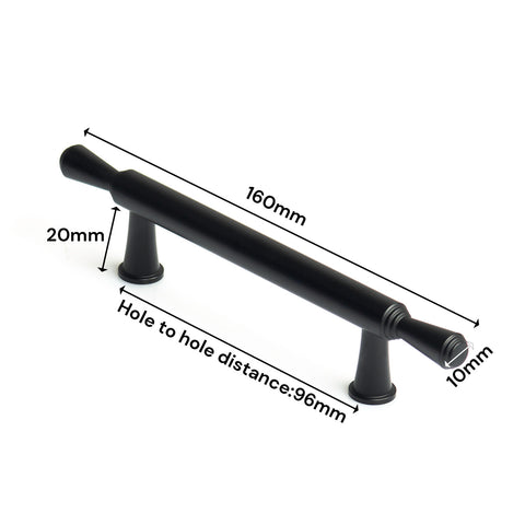 Black Zinc Kitchen Cabinet Handles 96mm - Modern European Style, Sleek Design - SuperSaverAU - view 1