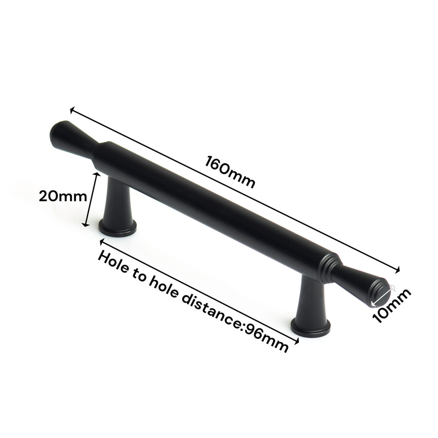 Black Zinc Kitchen Cabinet Handles 96mm - Modern European Style, Sleek Design - SuperSaverAU - view 1