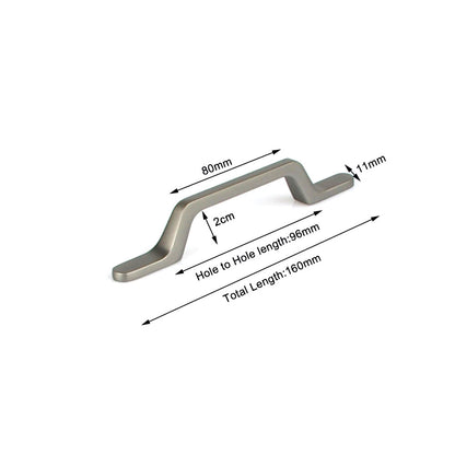 Black Zinc Kitchen Cabinet Handle Pull, 96mm, Modern European Style, Sleek Design