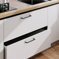 Black Zinc Kitchen Cabinet Handles 128mm Modern European Style Pulls - SuperSaverAU - view 2
