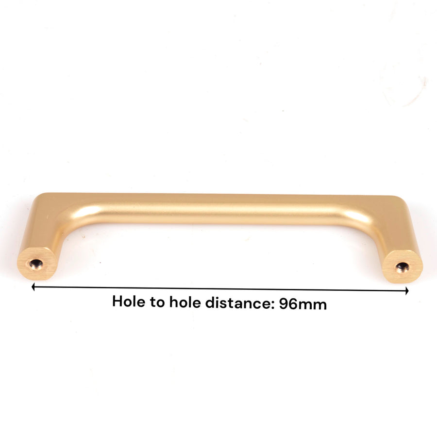 Gold Zinc Kitchen Cabinet Handle Pull 96mm, Modern European Style, Laser Edging - SuperSaverAU - view 1