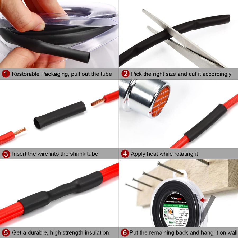 2m 8mm 2:1 Heat Shrink Tubing - Eco-Friendly, Flame Retardant, High Temp Resistance - SuperSaverAU - view 1