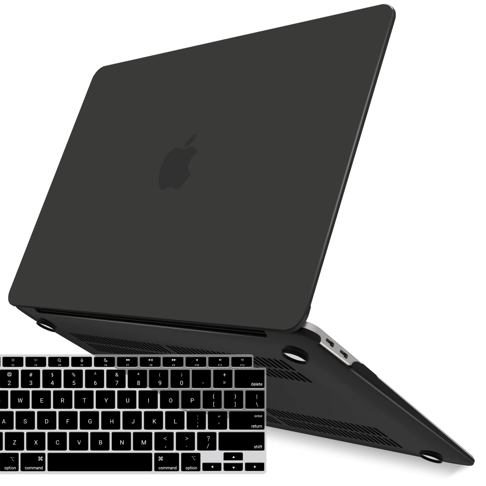 Premium Black MacBook Air 13 Hard Shell Case with Keyboard Cover A1932 A2179 A2337