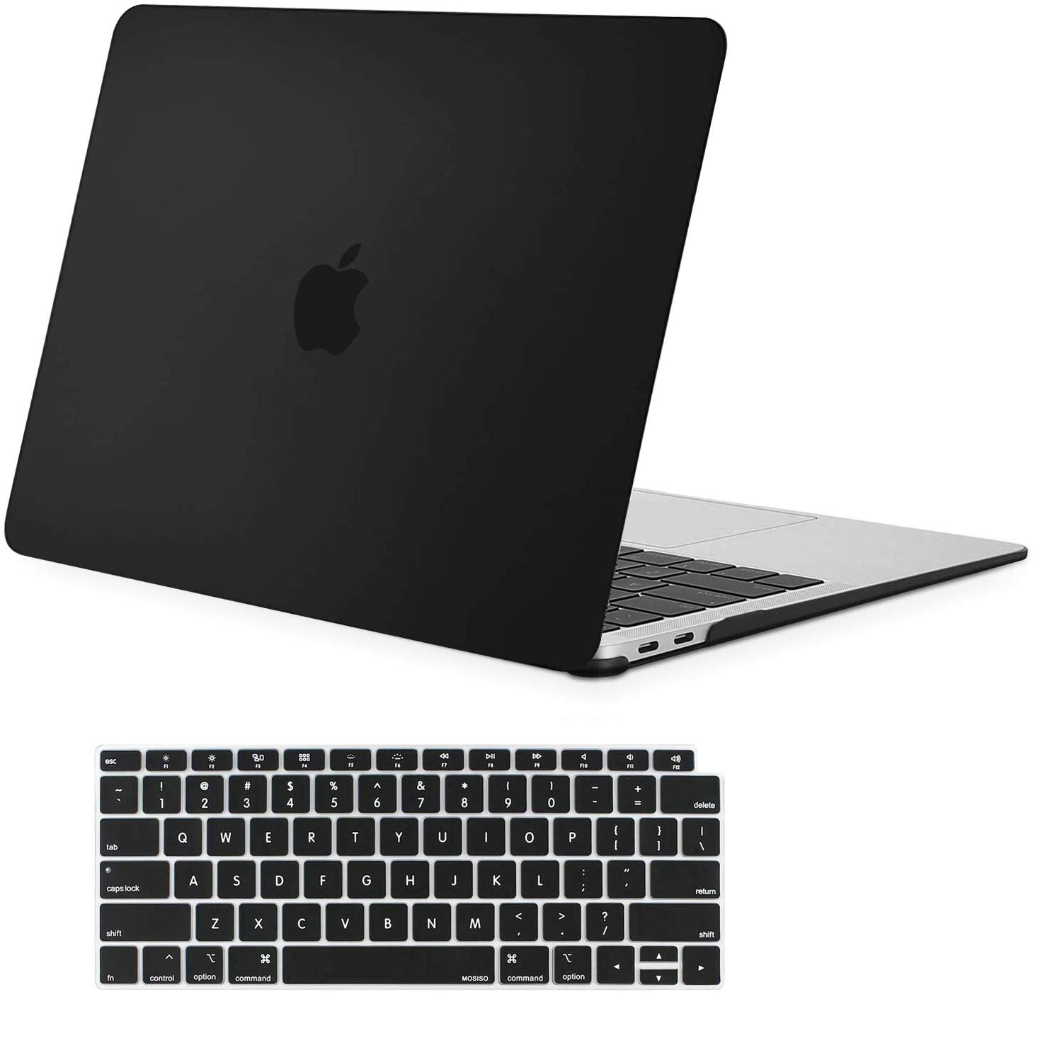 Premium Black MacBook Air 13 Hard Shell Case with Keyboard Cover A1932 A2179 A2337