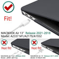 Premium Black MacBook Air 13 Hard Shell Case with Keyboard Cover A1932 A2179 A2337