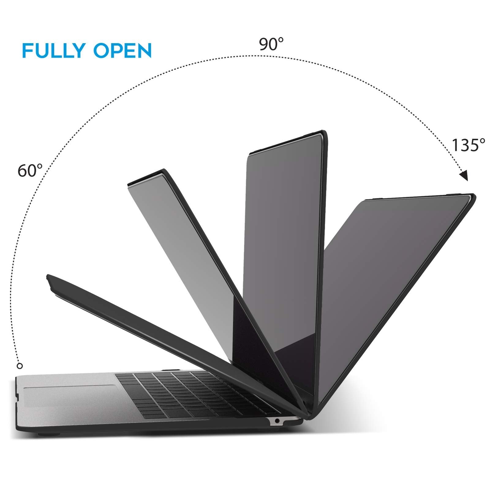 Premium Black MacBook Air 13 Hard Shell Case with Keyboard Cover A1932 A2179 A2337