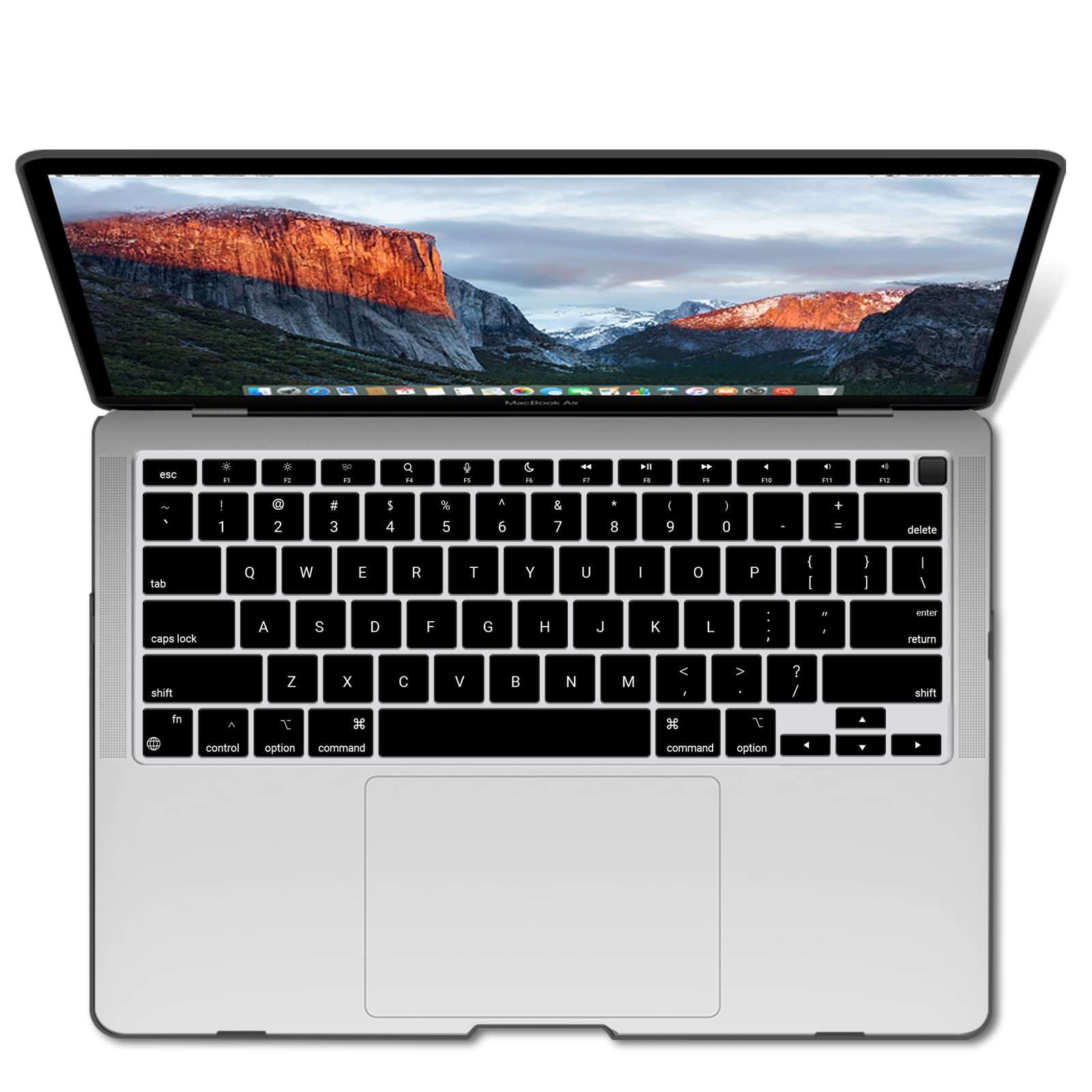Premium Black MacBook Air 13 Hard Shell Case with Keyboard Cover A1932 A2179 A2337