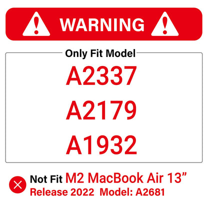 MacBook Air 13 Inch Case 2020 2019 2018, A1932, A2179,A2337 Shell Case Keyboard Cover Blue