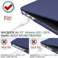Premium Blue MacBook Air 13 Hard Shell Case with Keyboard Cover A1932 A2179 A2337