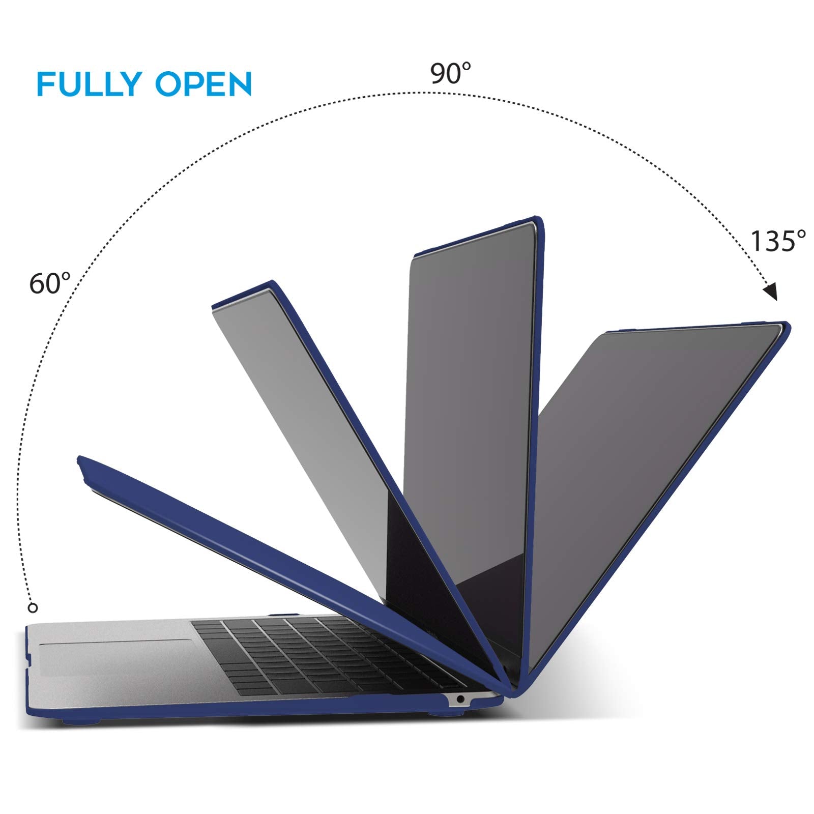 Premium Blue MacBook Air 13 Hard Shell Case with Keyboard Cover A1932 A2179 A2337