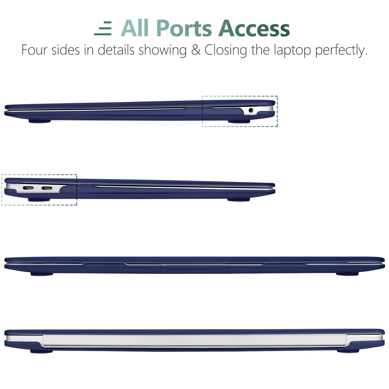 Premium Blue MacBook Air 13 Hard Shell Case with Keyboard Cover A1932 A2179 A2337