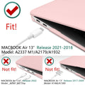 Suitable for  MacBook Air 13 Inch Case 2022 2021 2020 2019 2018, A1932, A2179, A2337 Shell Case Keyboard Cover - SuperSaverAU - view 3