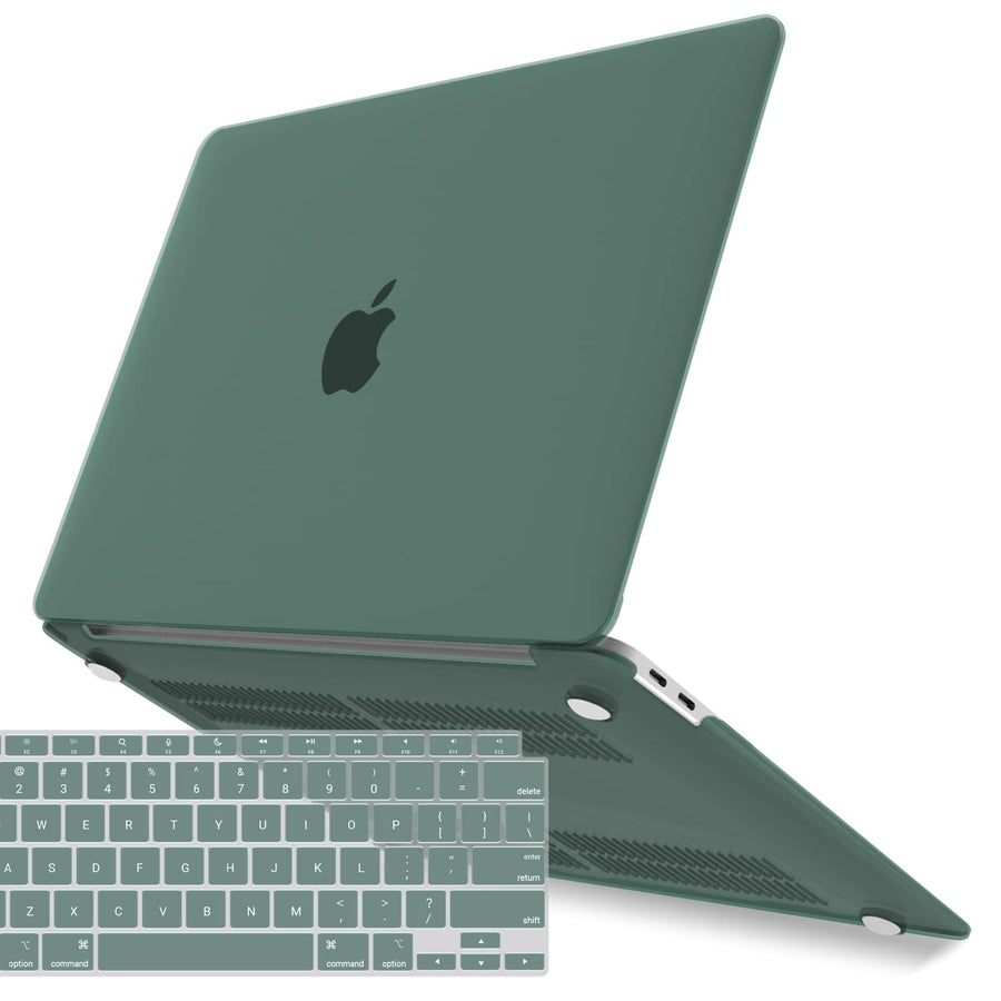 Premium Dark Green MacBook Air 13 Hard Shell Case with Keyboard Cover A1932 A2179 A2337