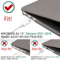 Suitable for  MacBook Air 13 Inch Case 2022 2021 2020 2019 2018, A1932, A2179, A2337 Shell Case Keyboard Cover Grey - SuperSaverAU - view 4