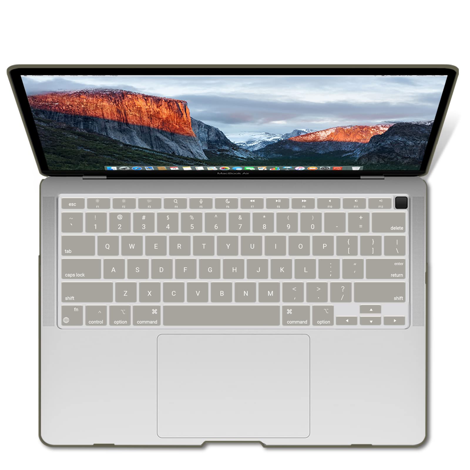 Suitable for  MacBook Air 13 Inch Case 2022 2021 2020 2019 2018, A1932, A2179, A2337 Shell Case Keyboard Cover Grey - SuperSaverAU - view 8